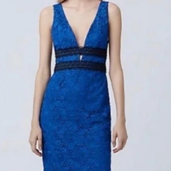 Nwt Diane Von Furstenberg Blue And Black Lace Dress